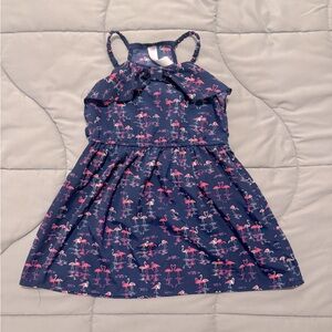 Toddler Girls Navy Flamingo Dress - size 4T